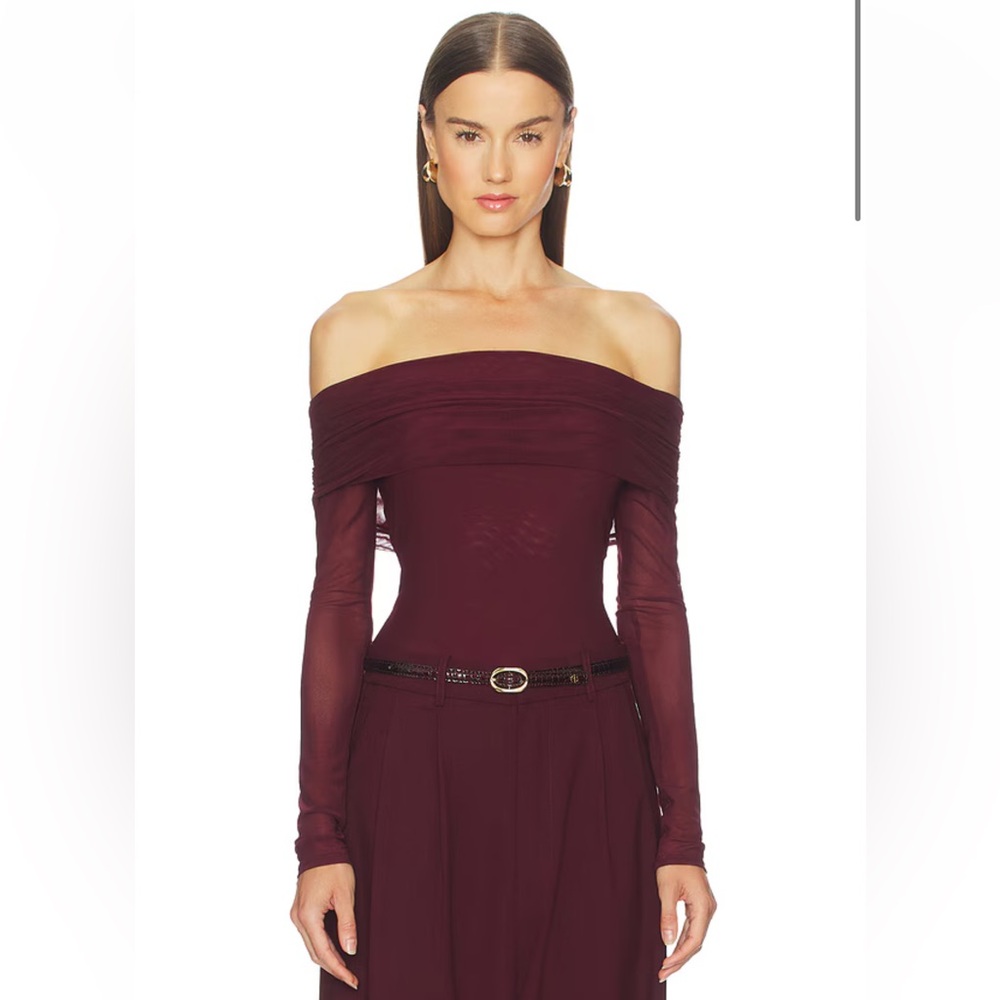 MAJORELLE Trey Bodysuit in Oxblood